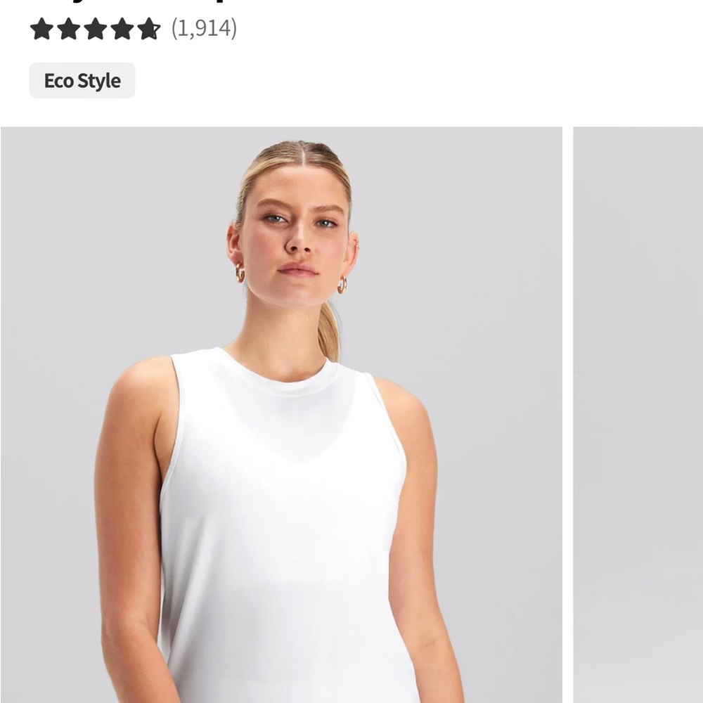 Fabletics Offwhite/Cream Dry Flex Open Back Tank - image 1